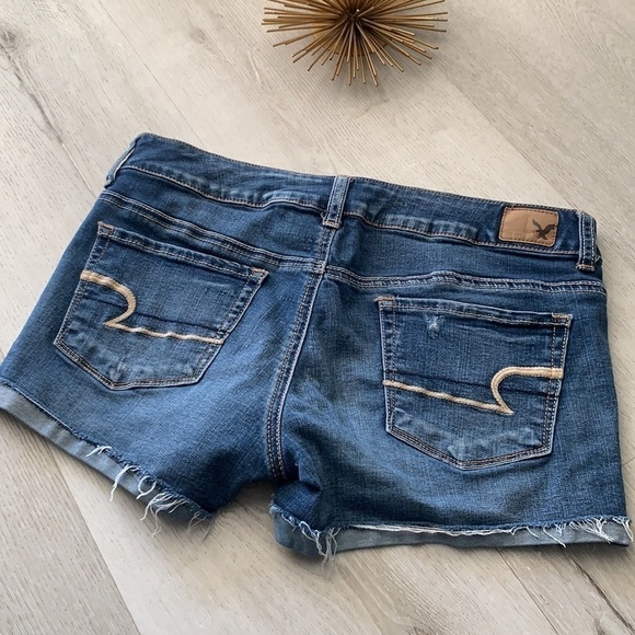 American Eagle Distressed super stretch‎ Shorts Size 8 festive bohemian summer - Picture 4 of 12